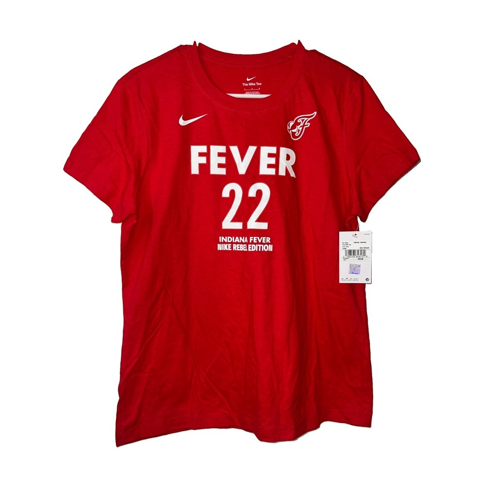 Nike Caitlin Clark #22 Indiana Fever T Shirt WNBA Rebel Edition Red Size L -New